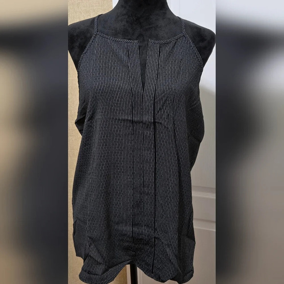 Plus Size Black Striped Print Sleeveless Strappy Tank Top #425-430 - Picture 6 of 9